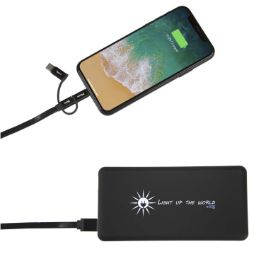 Logotrade Werbeartikel das Foto: SCX.design P30 8000 mAh Solar Powerbank mit Leuchtlogo